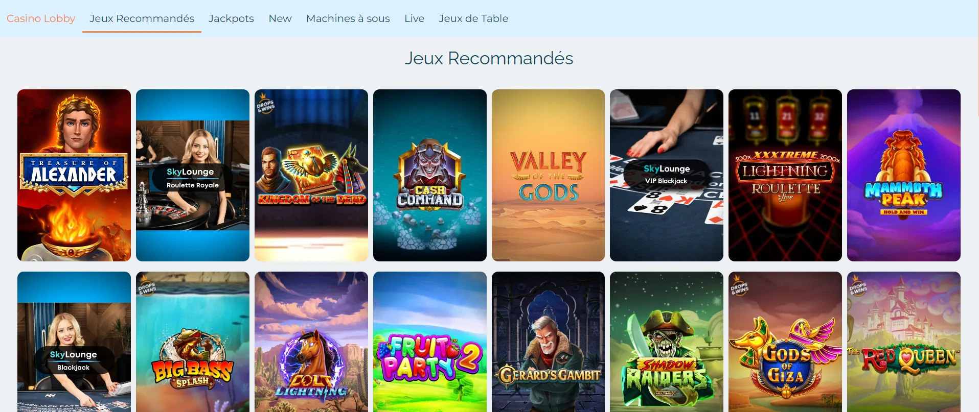 alexander casino jeux