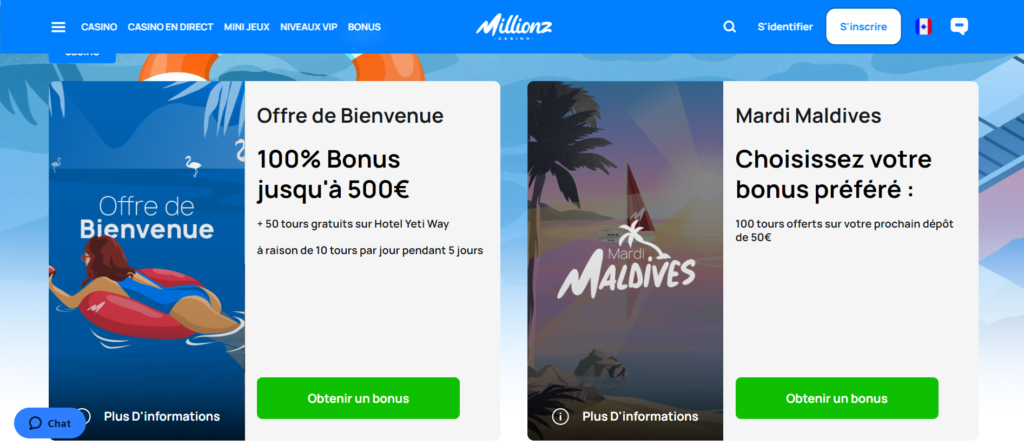 millionz casino : bonus