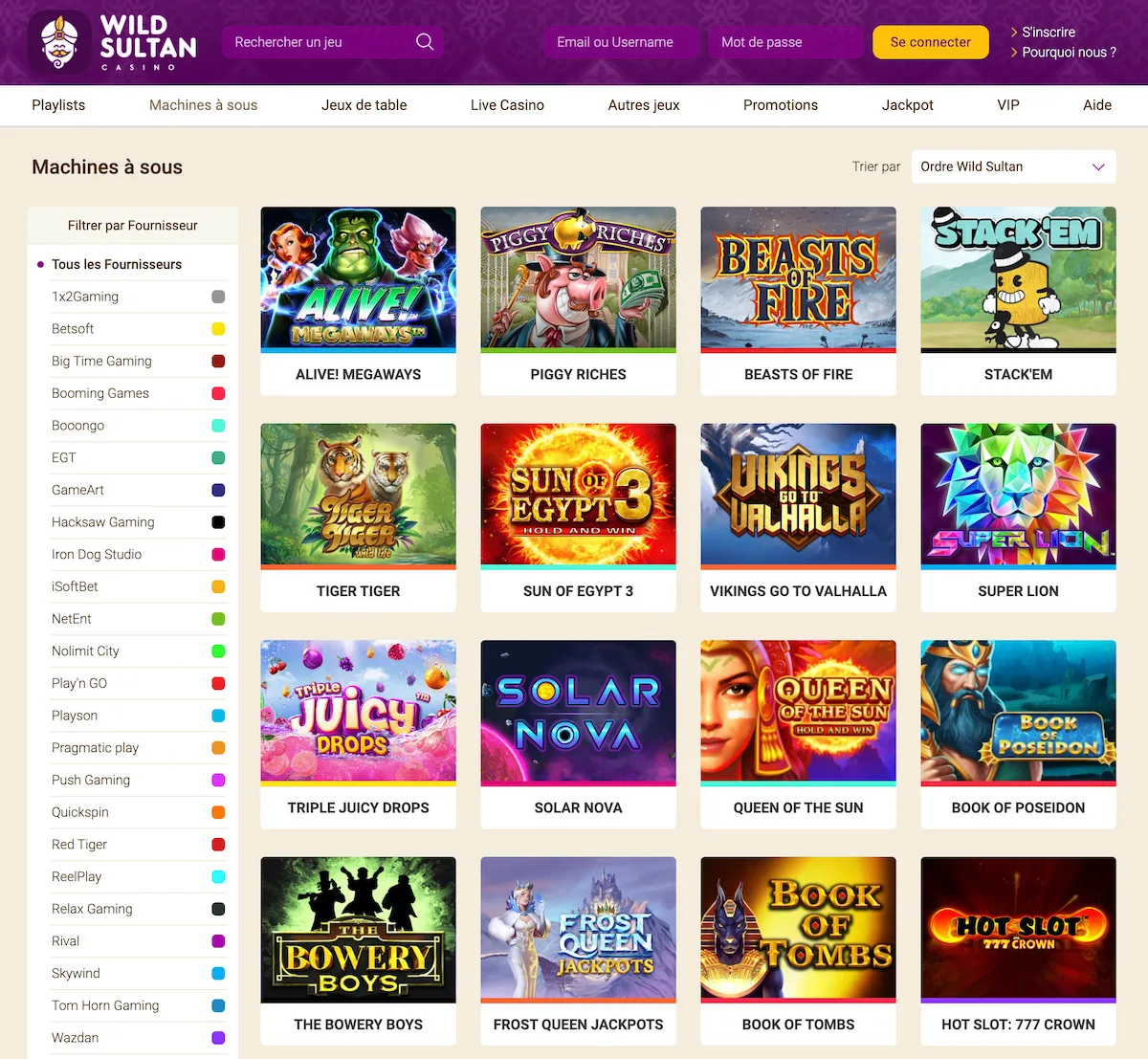 wild sultan casino jeux