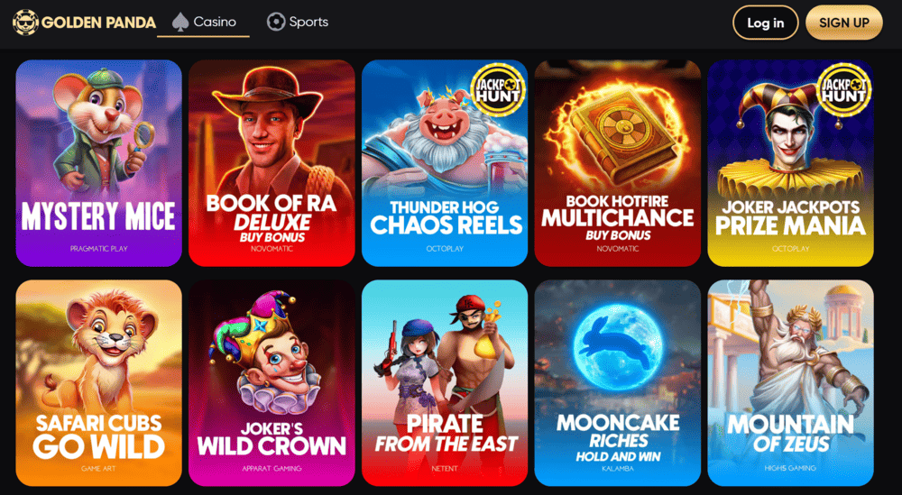 test golden panda casino