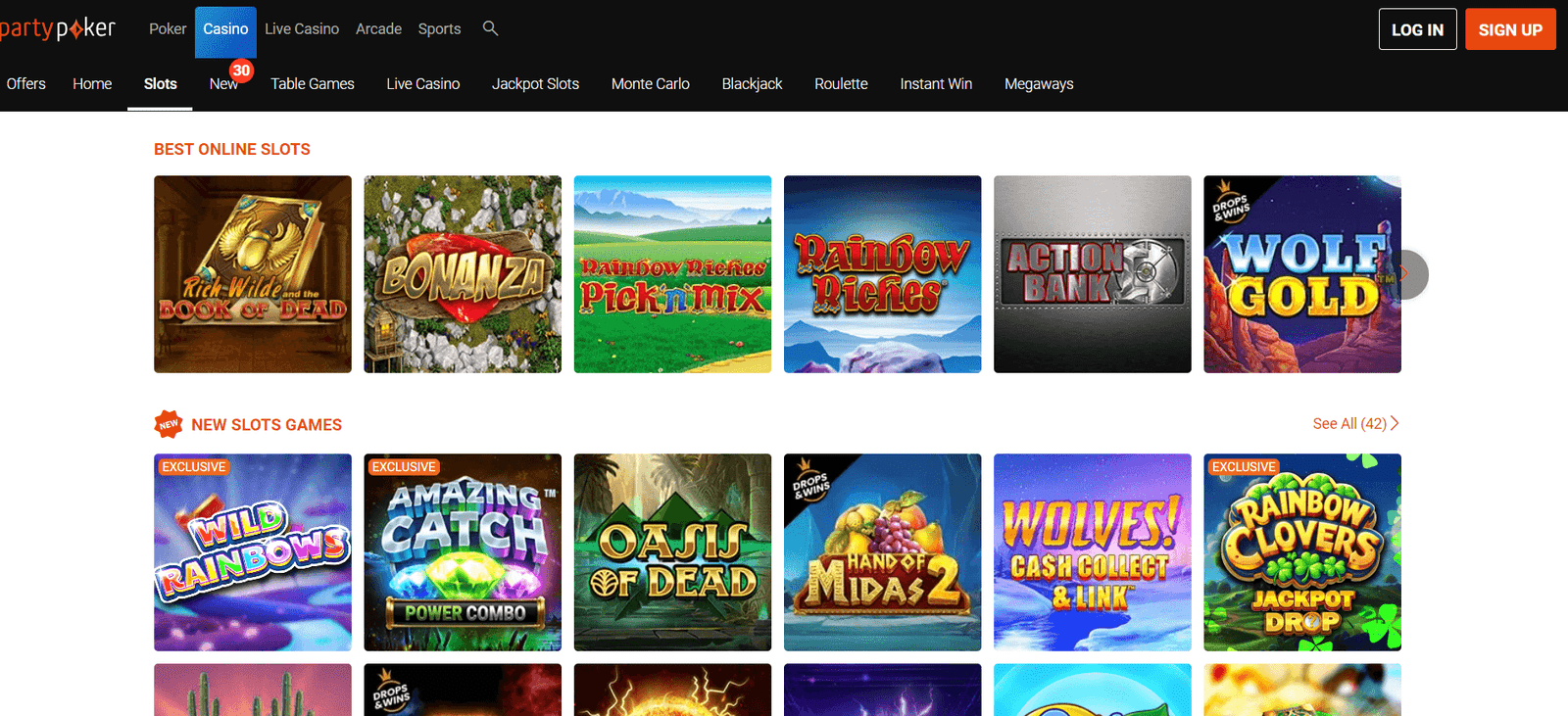 exclusivités en ligne casino