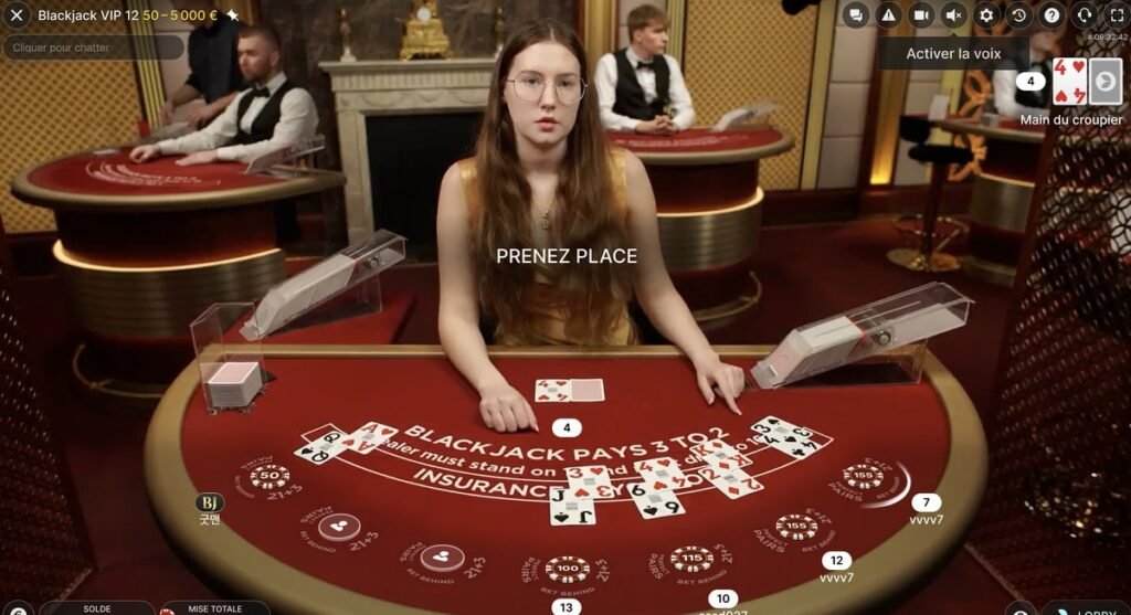 fonctionnement tableau blackjack